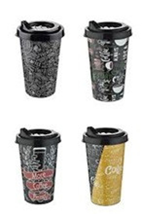 Kapaklı Kahve Bardağı 4 Adet | Kahve Mug | Kahve Bardak | Yeniden Kullanılabilir Kahve Bardağı - 400