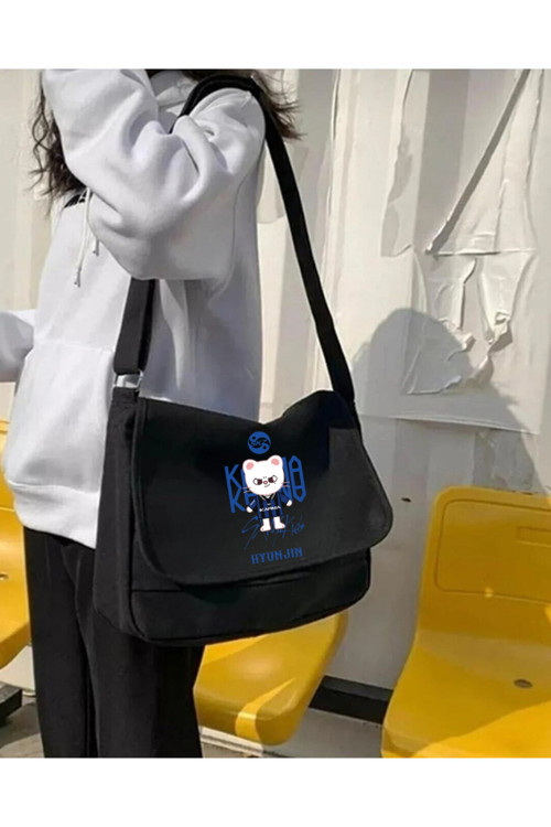 Kpop Serisi Stray Kids Baskılı Unisex Hakı Postacı Çantası