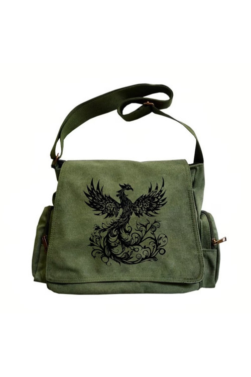 Black Dragon Baskılı Unisex Postacı Çantası