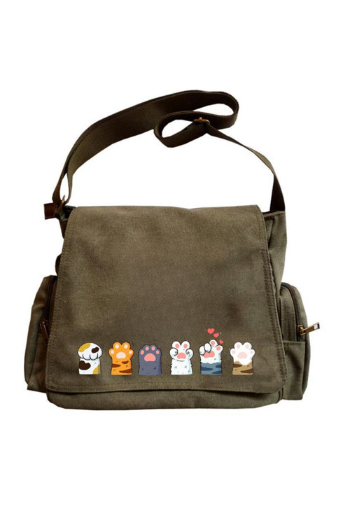 Cute Cat Seriouse Baskılı Unisex Postacı Çantası