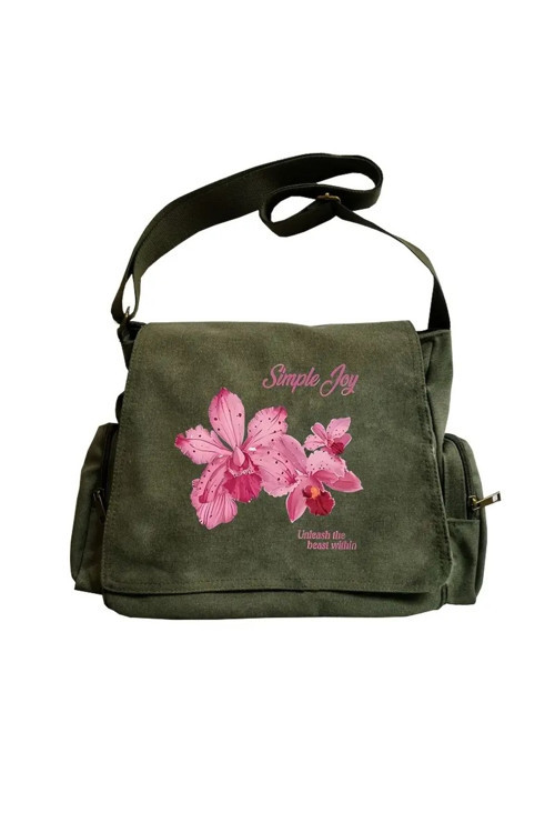 Flowers Baskılı Unisex Postacı Çantası