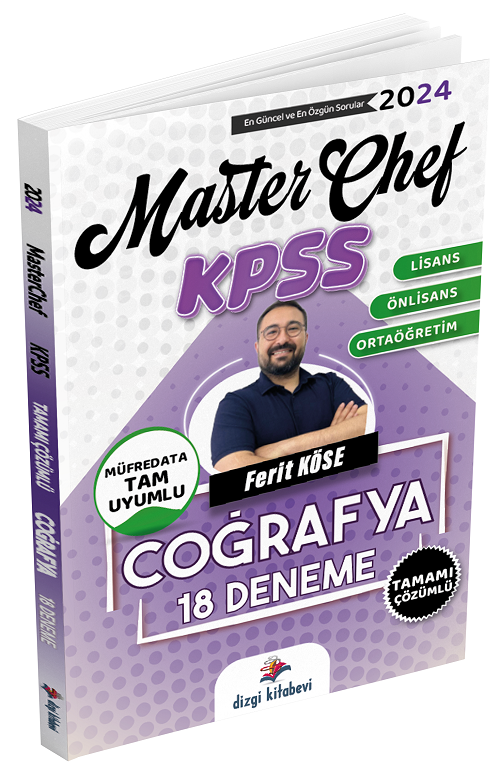 Dizgi Kitap 2024 KPSS Coğrafya Master Chef 18 Deneme Çözümlü - Ferit Köse Dizgi Kitap 