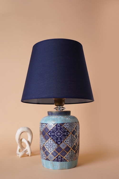 Gamme Handmade Seramik Abajur Lacivert