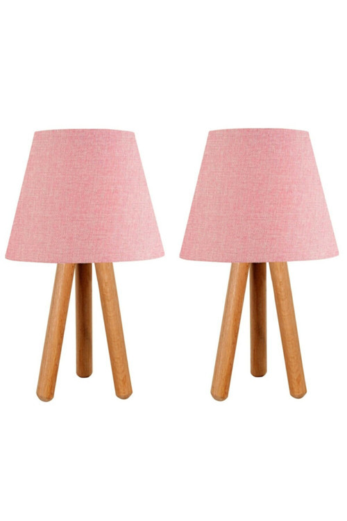 Ikili Abajur Seti Pembe