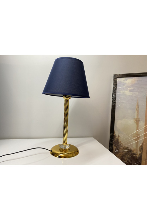 Mette Burgulu Abajur kristal detaylı Masa Lambası, Stol lampa, Gold abajur