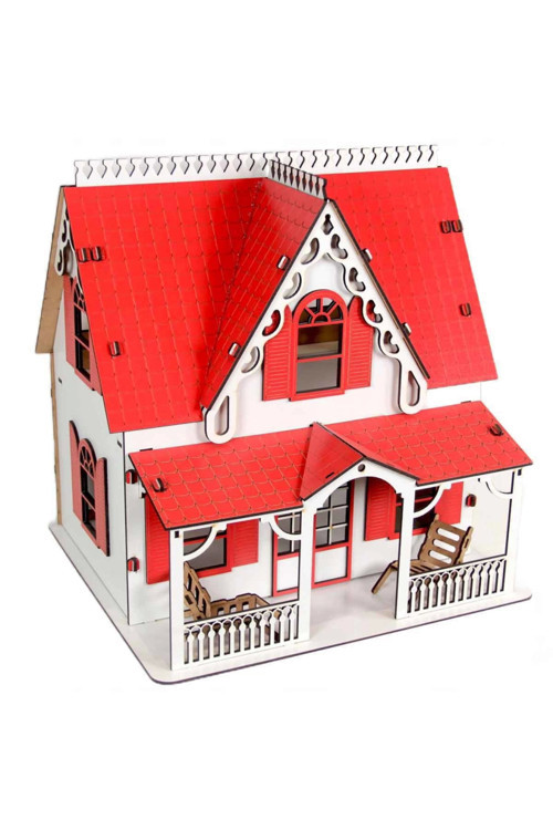Ahşap Kırmızı Villa Ev