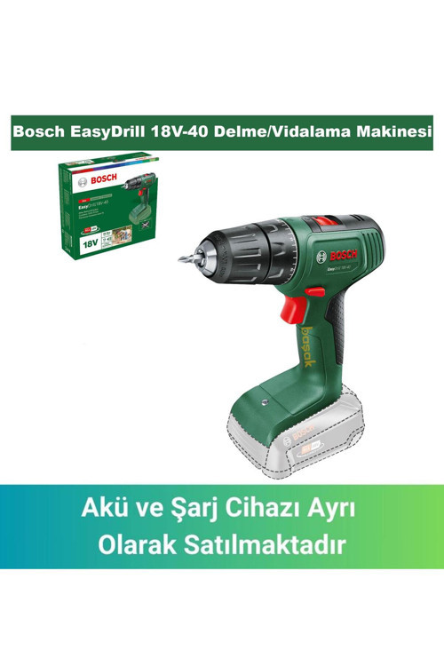 EasyDrill 18V-40 (Akü ve Şarj Yoktur) Delme/Vidalama Makinesi 06039D8000