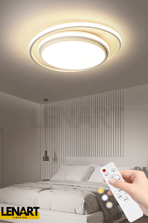 Galaksi Model Yuvarlak Led Avize,yüksek Aydınlatmalı,kumandalı Avize,3 Renk Aydınlatma Tavan Avizesi