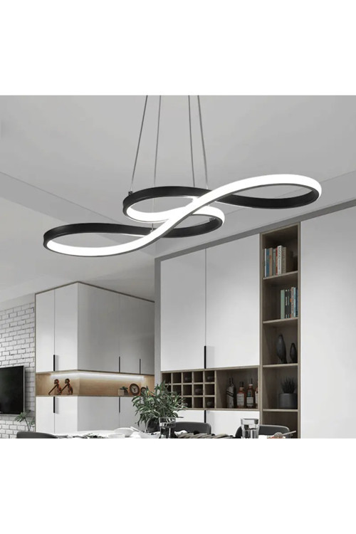 Modern Sarkıt Power Led Avize Siyah Concept Ürün Beyaz Işık