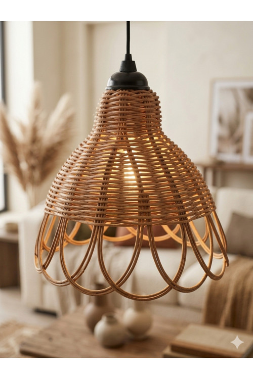 Rattan Bambu Avize Sarkıt