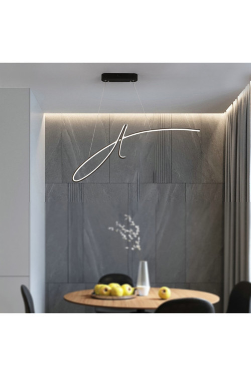 Tt018-sy Imza Modeli ( Gün Işığı Led ) Mat Siyah Led Avize