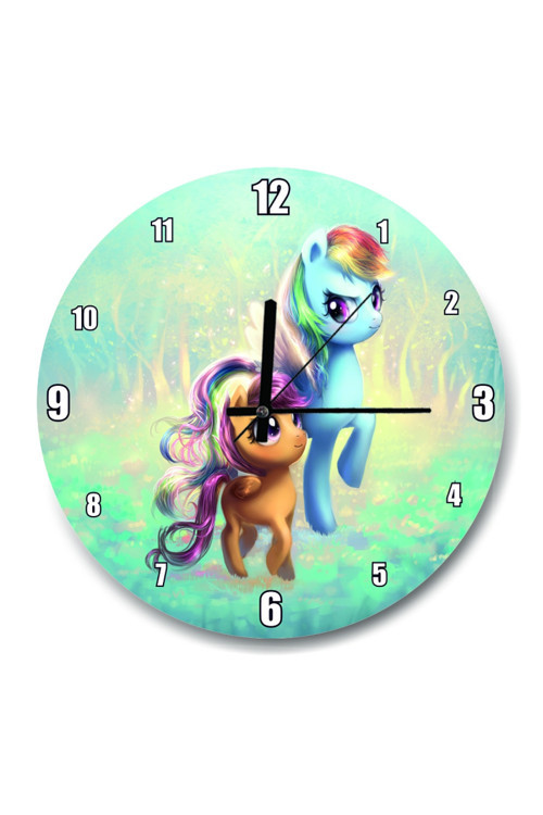 Ponyville Şirin Poniler Duvar Saati(çap 50x50 Cm )