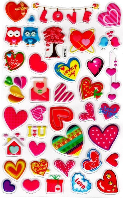 Sticker Kabartmalı Stiker Defter, Planlayıcı Etiket (lxk-009)-22x14 cm - Şirin Kalpler
