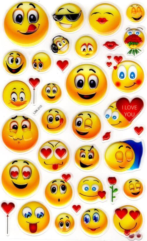Sticker Kabartmalı Stiker Defter, Planlayıcı Etiket (lxk-010)-22x14 cm - Sevimli Aşk Emoji