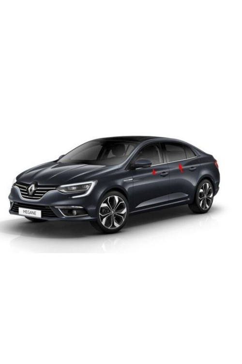 Renault Megane-4 2016 Ve Üzeri Krom Cam Çıtası Sedan 6 Parça Paslanmaz Çelik