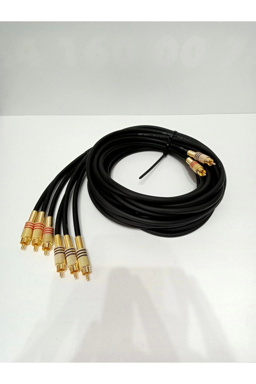 Amfi Rca Kablosu - 2 Giriş 6 Çıkış - 1 Metre - El Yapımı %100 Bakır Parazit Yapmaz - Anfi Rca Kablos