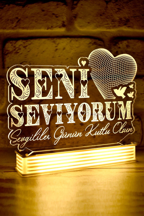 Sevgiliye Hediye Seni Seviyorum 3d Lamba