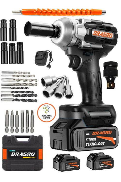21v Kömürsüz Çelik Şanzuman Çift Bataryalı Somun Sökme Sıkma Makinesi Full Setli