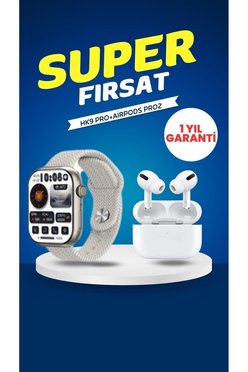 İkili Set HK9 Pro 3 Kordonlu+Airpods Pro2 ANC Premium Serisi