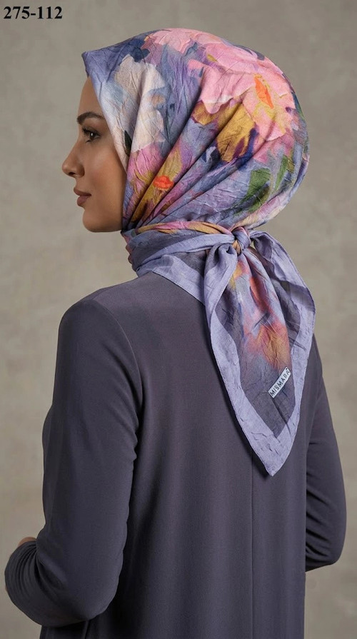 scarf Desenli Bambu Kraş Pamuk Eşarp 275-112