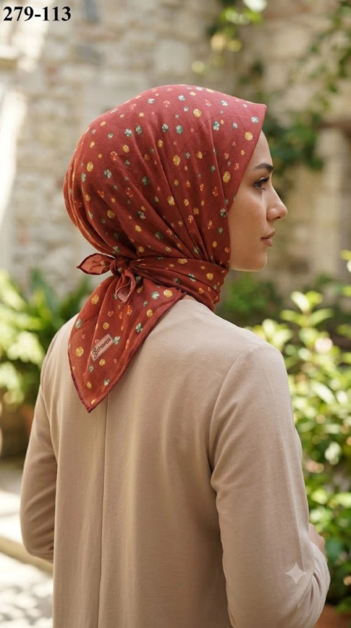 Desenli Soft Pamuk Eşarp 279-113