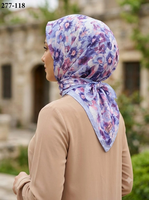 Desenli Bambu Pamuk Eşarp 277-118