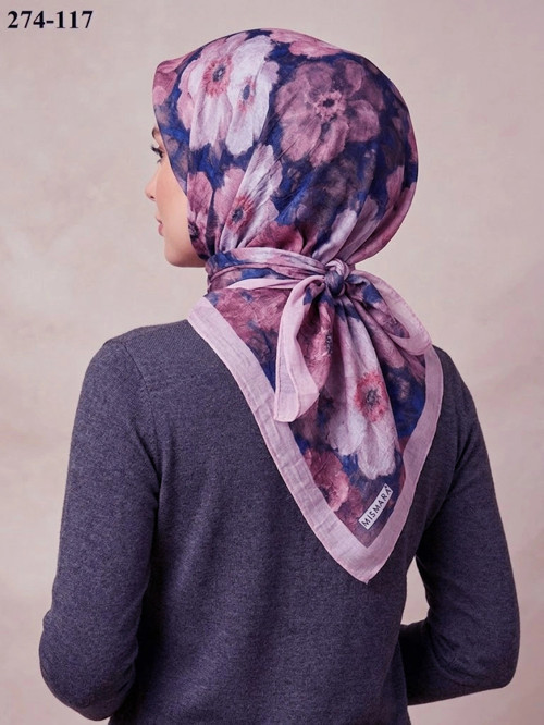 scarf Desenli Bambu Kraş Pamuk Eşarp 274-117