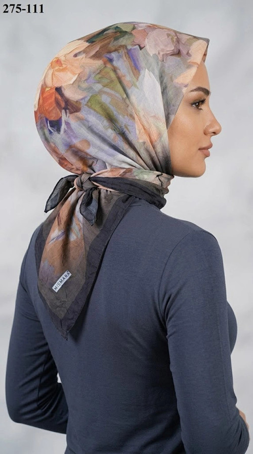 scarf Desenli Bambu Kraş Pamuk Eşarp 275-111