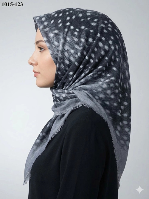 Cool Desenli Flamlı Pamuk Eşarp 1015-123