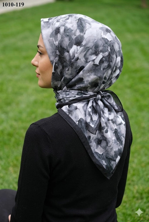 Desenli Bambu Pamuk Eşarp 1010-119