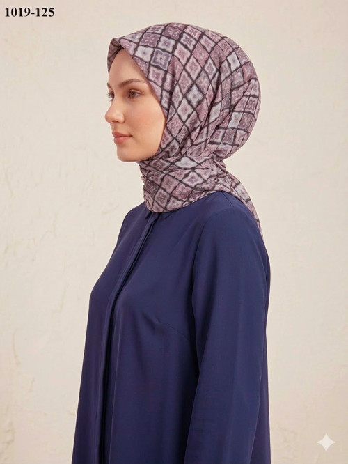 Desenli Flamlı Pamuk Eşarp 1019-125
