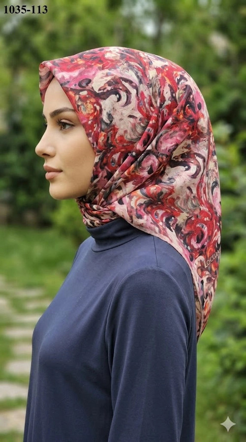 Soft Pamuk Eşarp (pembe-kırmızı) 1035-113