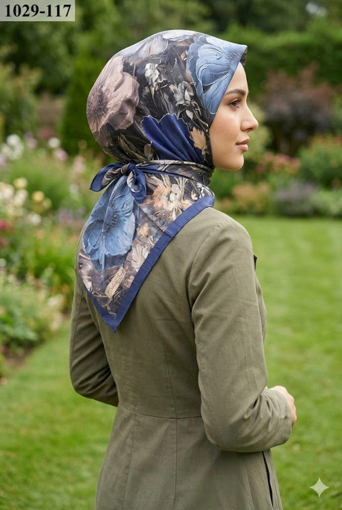 Scarf Bambu Pamuk Eşarp (Gece Mavisi) 1029-117