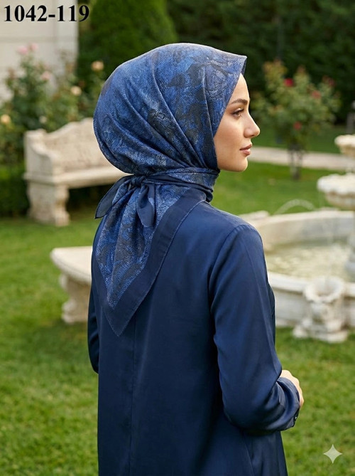 s Soft Pamuk Parla Eşarp (Lacivert) 1042-119