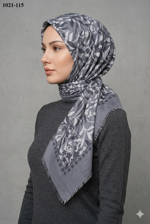 Desenli Flamlı Pamuk Eşarp 1021-115