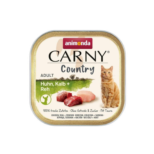 Carny Country Tavuklu Dana Etli ve Geyik Etli Yetişkin Kedi Konservesi 100 Gr