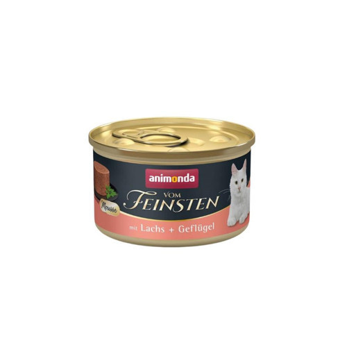 VomFeinsten Somon ve Kümes Hayvanlı Yetişkin Kedi Konservesi 85 Gr