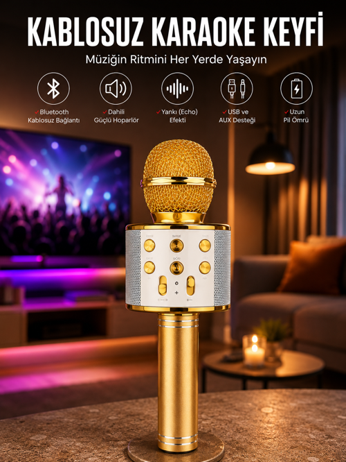 tekno Taşınabilir Bluetooth Karaoke Mikrofon: Hafıza Kart Girişli, Etkileyici Performans 2026