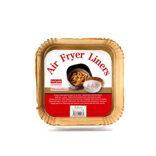 50PCS Kare Taban: 16 cm - Kenar: 4.5 cm Air Fryer Pişirme Kalıp Kağıt