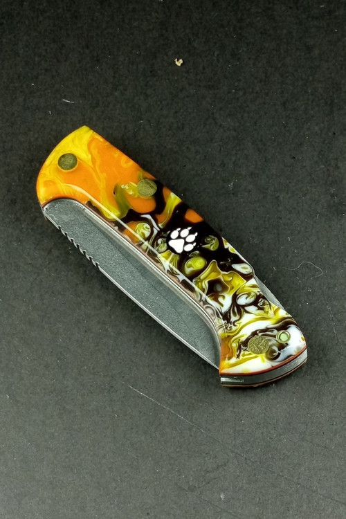 Göktürk Usta İmzalı N690 Full Epoksi Kabzeli Özel Tasarım Çakı 17.7CM