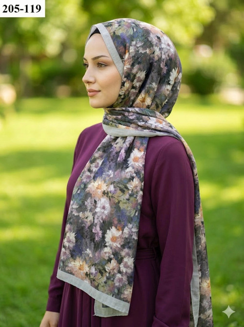 Scarf Bambu Kraş Pamuk Şal (Taş) 205-119
