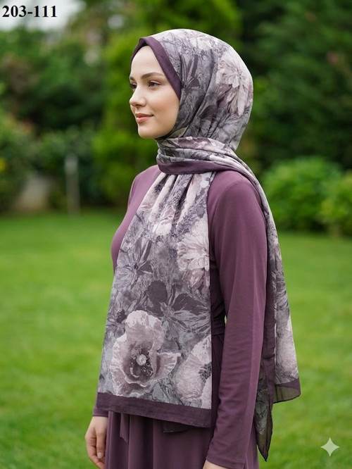 Bambu Kraş Pamuk Şal (Eski Lavanta) 203-111