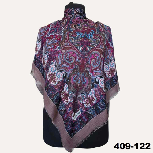 Etnik Desenli Flamlı Kotton Eşarp 409-122