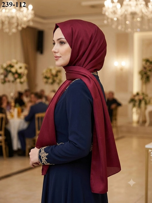 JanJan Abiye Şal (Canlı Bordo) 239-112