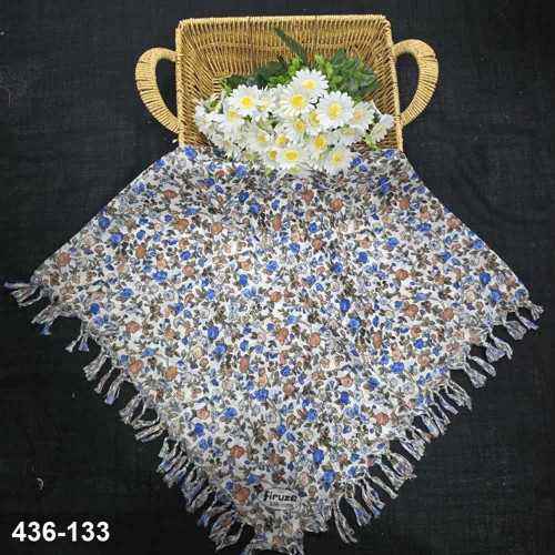 Desenli Sökme Boncuklu Eşarp 436-133
