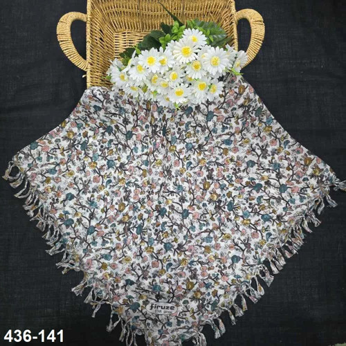 Desenli Sökme Boncuklu Eşarp 436-141