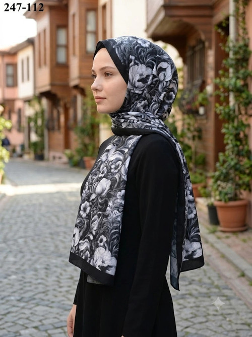 Fransız İpeği Şal (Siyah) 247-112