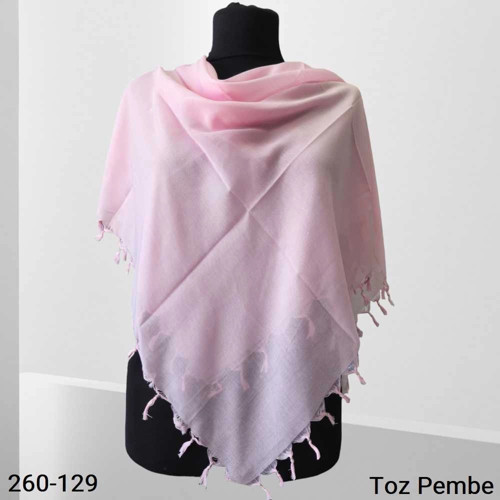 Fashion Düz Renk Sökme Boncuklu EşarpToz Pembe 260-129