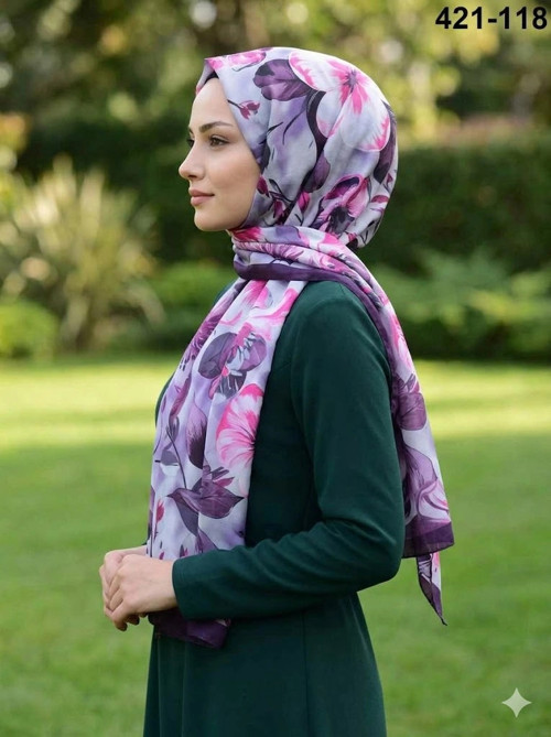 Çiçek Desen Soft Şal 421-118