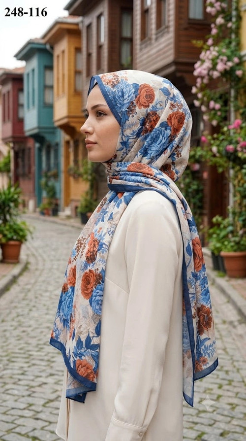 Fransız İpeği Şal (Koyu İndigo) 248-116